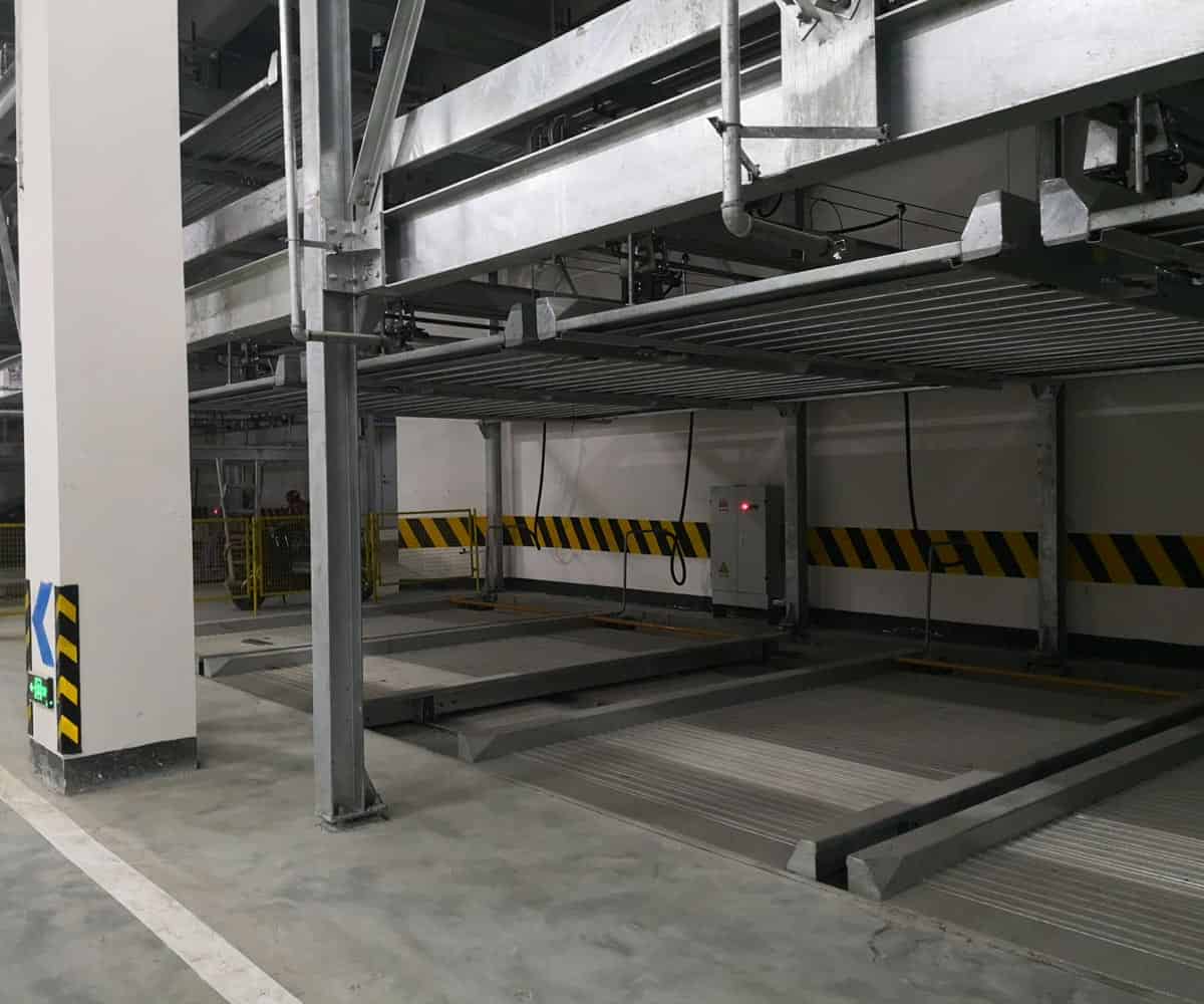 單列式二層升降橫移式機械車庫